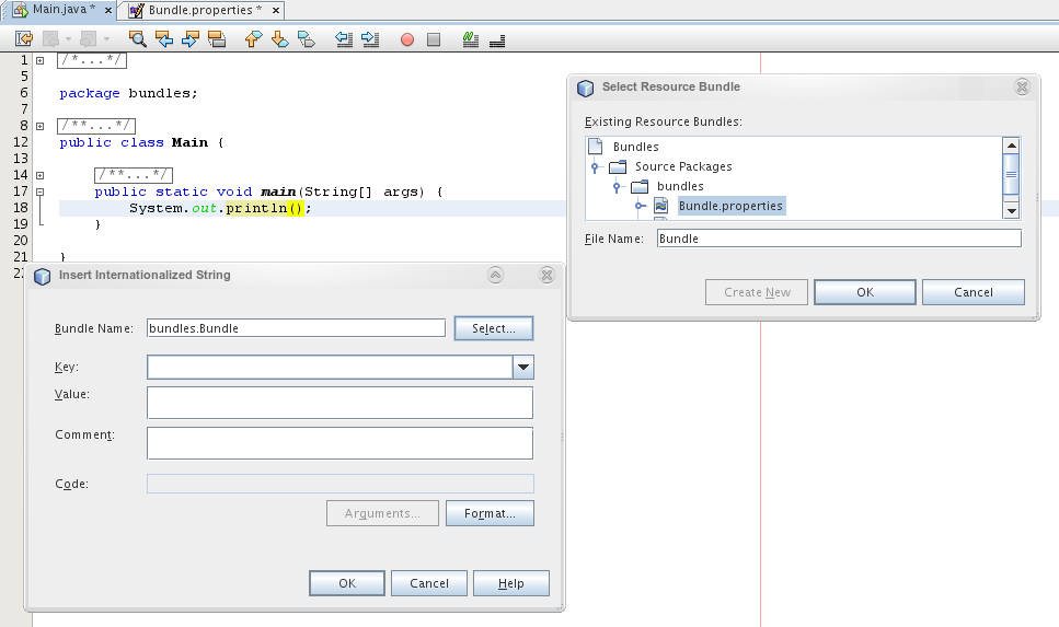 Bundles in NetBeans